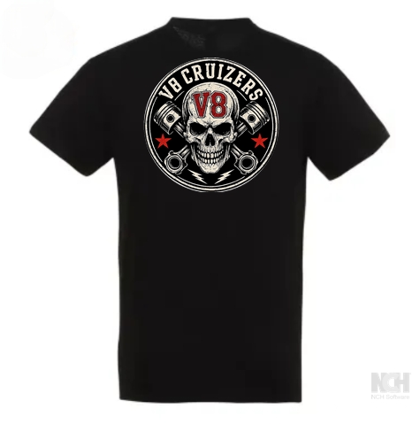 T-shirt met logo rug en borst